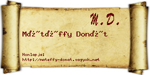 Mátéffy Donát névjegykártya